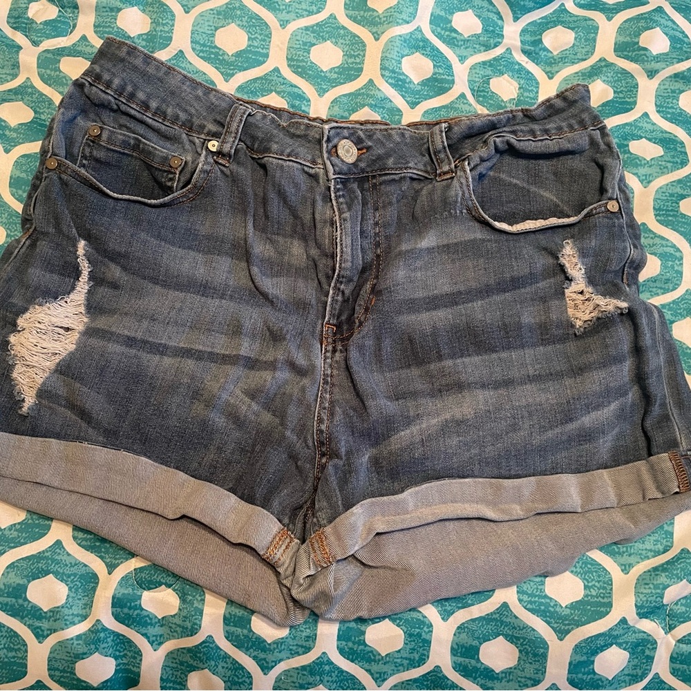 Indigo Rein Distressed Blue Jean Shorts